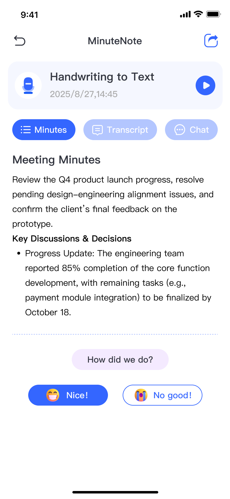AI Minute Note 应用截图